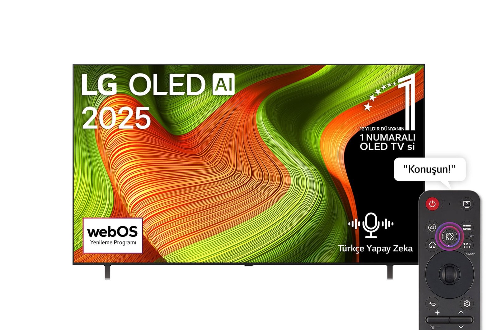 55 inç LG OLED  AI B5 4K 120Hz Smart TV AI Sihirli Kumanda webOS25 2025